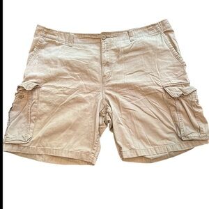 🔴 Faded Glory Men's Beige Cargo Shorts Big & Tall Size 46
